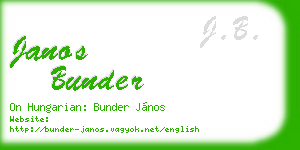 janos bunder business card