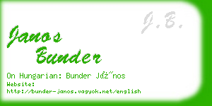 janos bunder business card